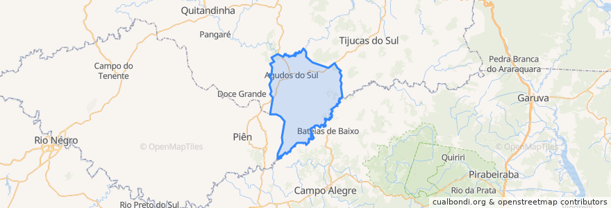 Mapa de ubicacion de Agudos do Sul.