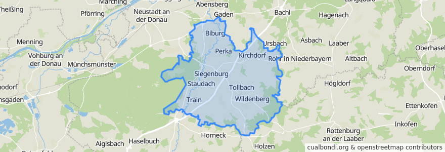 Mapa de ubicacion de Siegenburg (VGem).