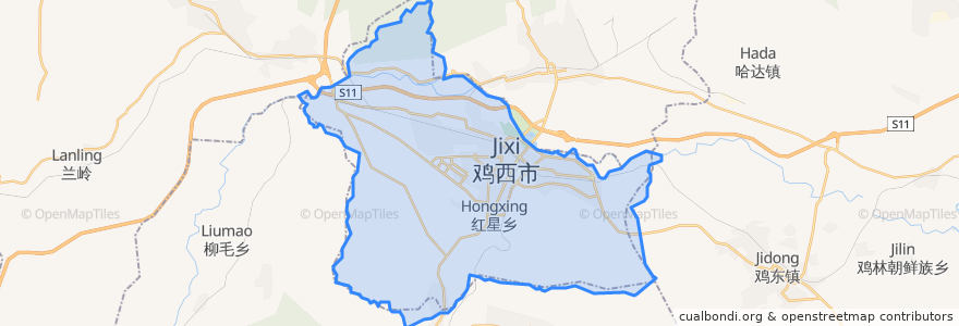 Mapa de ubicacion de 鸡冠区.