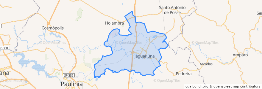 Mapa de ubicacion de Jaguariúna.