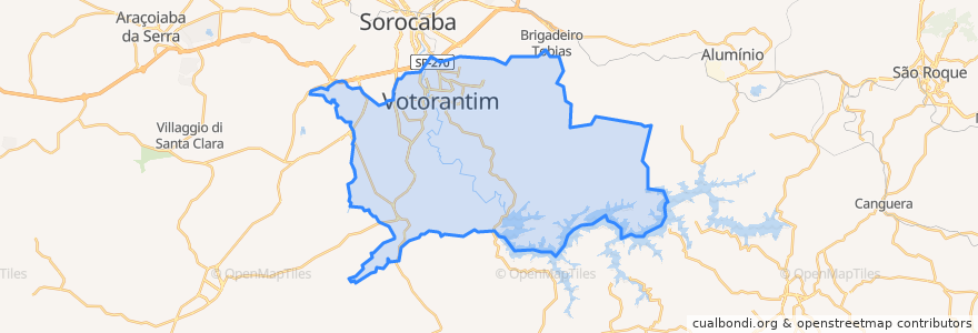 Mapa de ubicacion de Votorantim.