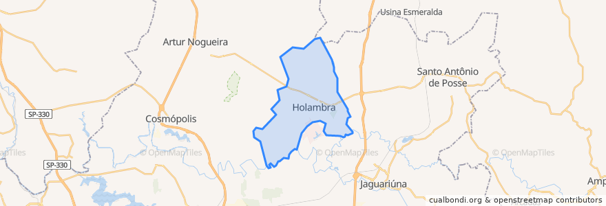 Mapa de ubicacion de Holambra.