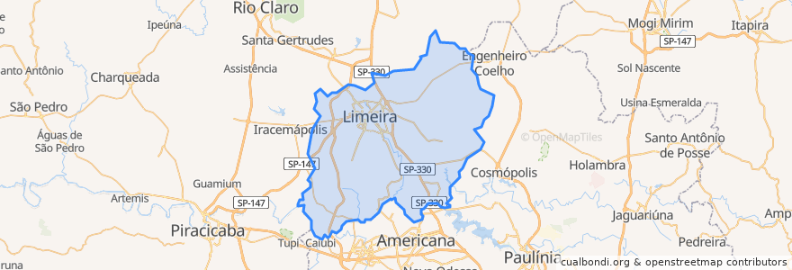 Mapa de ubicacion de Limeira.