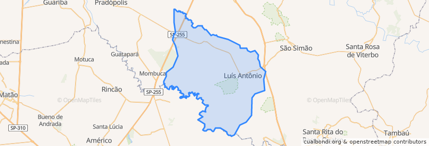 Mapa de ubicacion de Luiz Antônio.