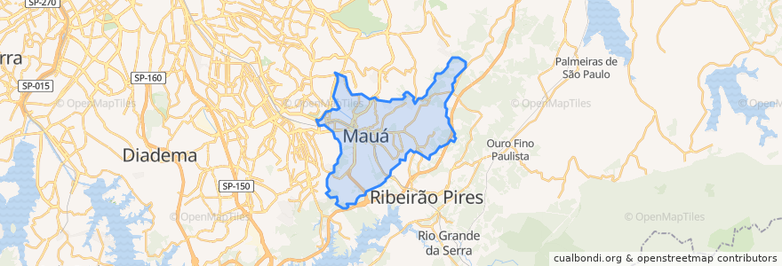 Mapa de ubicacion de Mauá.