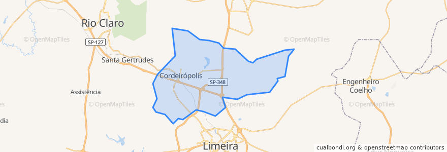 Mapa de ubicacion de Cordeirópolis.