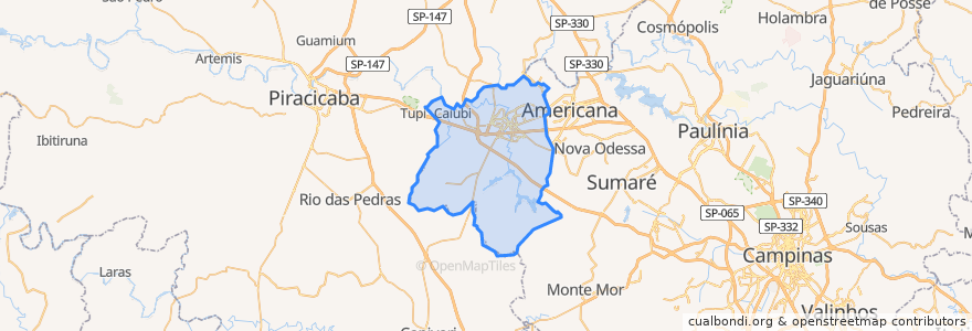 Mapa de ubicacion de Santa Bárbara d'Oeste.