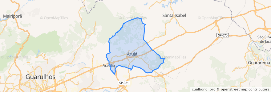 Mapa de ubicacion de Arujá.