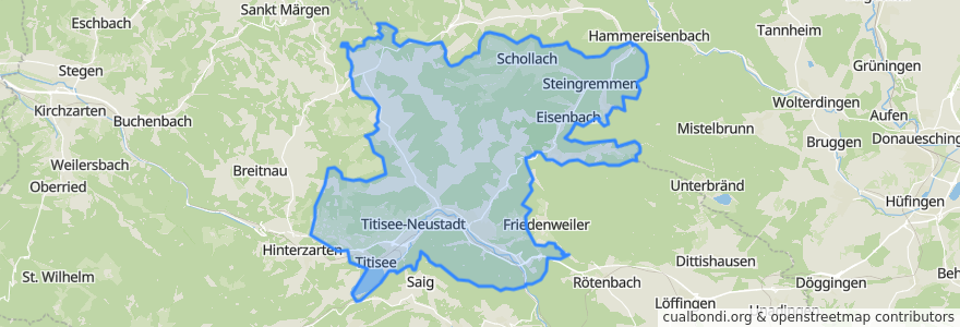 Mapa de ubicacion de Verwaltungsgemeinschaft Titisee-Neustadt.