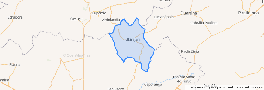 Mapa de ubicacion de Ubirajara.