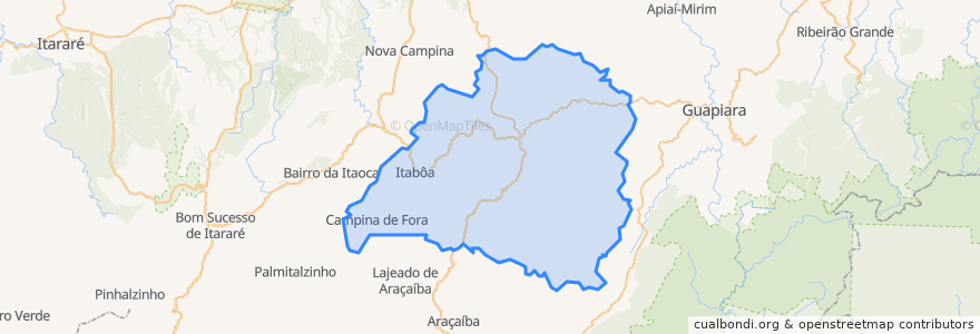 Mapa de ubicacion de Ribeirão Branco.