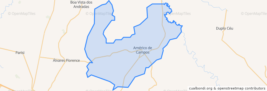 Mapa de ubicacion de Américo de Campos.