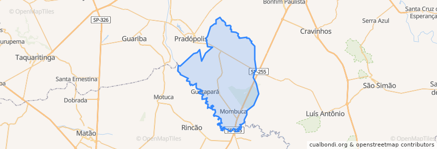 Mapa de ubicacion de Guatapará.