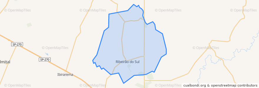 Mapa de ubicacion de Ribeirão do Sul.