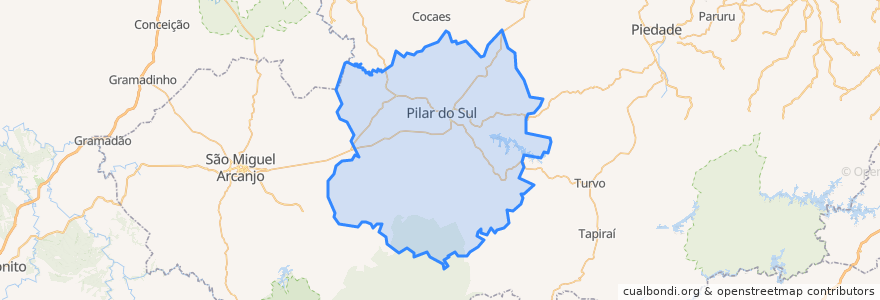 Mapa de ubicacion de Pilar do Sul.