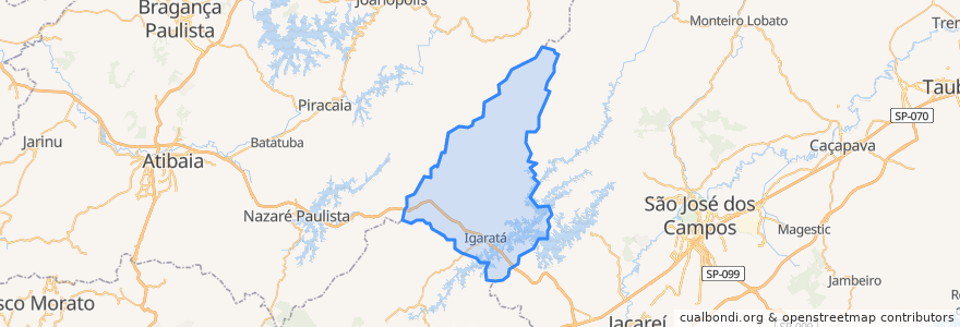 Mapa de ubicacion de Igaratá.