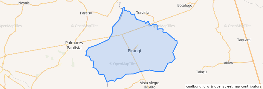 Mapa de ubicacion de Pirangi.