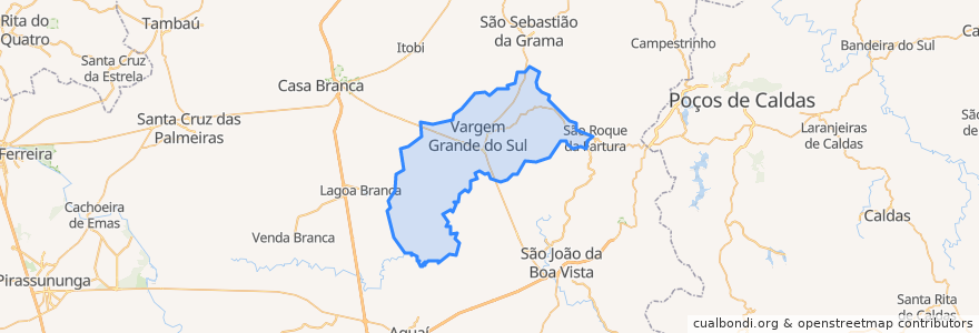 Mapa de ubicacion de Vargem Grande do Sul.