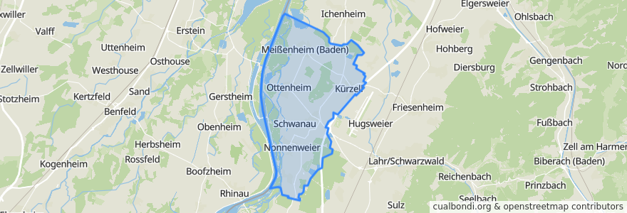 Mapa de ubicacion de Verwaltungsgemeinschaft Schwanau.