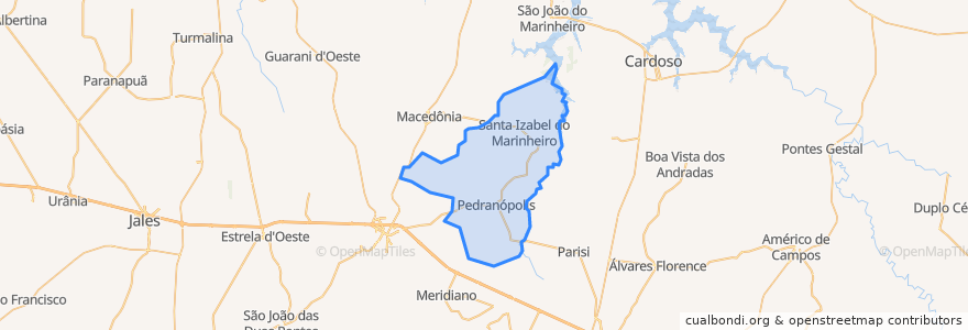 Mapa de ubicacion de Pedranópolis.