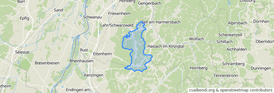 Mapa de ubicacion de Verwaltungsgemeinschaft Seelbach.