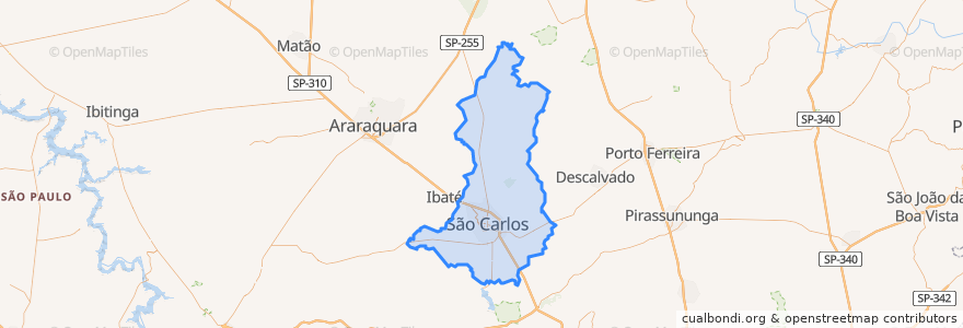 Mapa de ubicacion de São Carlos.