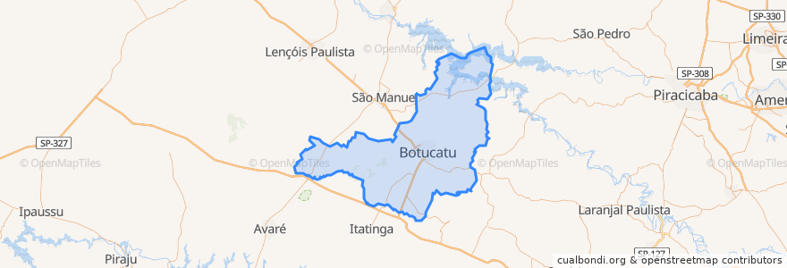 Mapa de ubicacion de Botucatu.