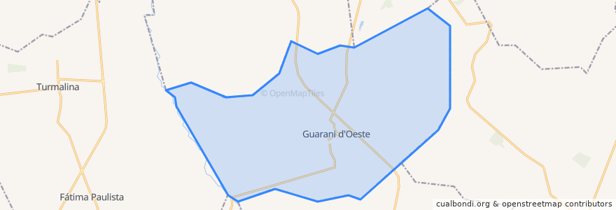 Mapa de ubicacion de Guarani d'Oeste.