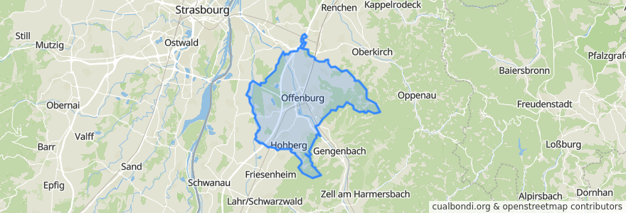 Mapa de ubicacion de Verwaltungsgemeinschaft Offenburg.