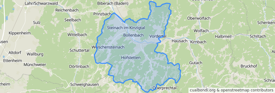 Mapa de ubicacion de Verwaltungsgemeinschaft Haslach im Kinzigtal.