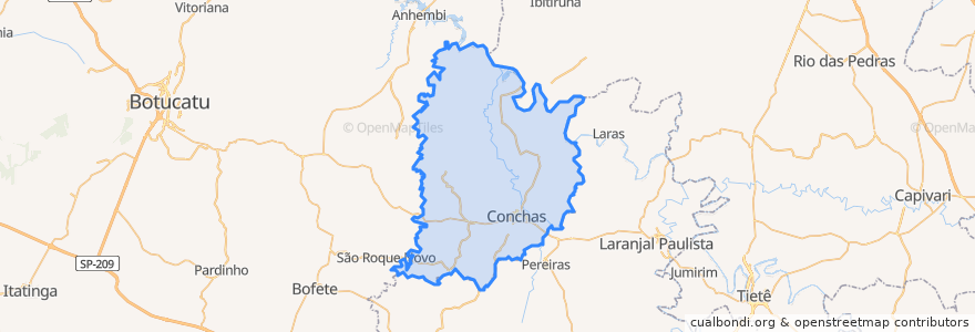 Mapa de ubicacion de Conchas.