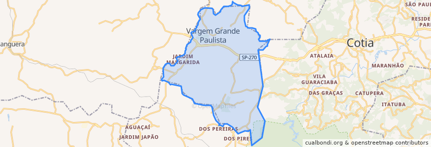 Mapa de ubicacion de Vargem Grande Paulista.