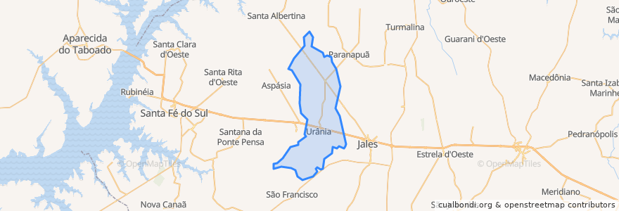 Mapa de ubicacion de Urânia.