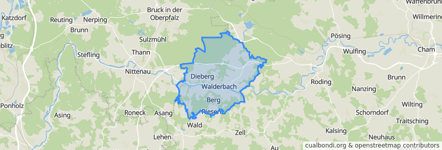 Mapa de ubicacion de Walderbach (VGem).