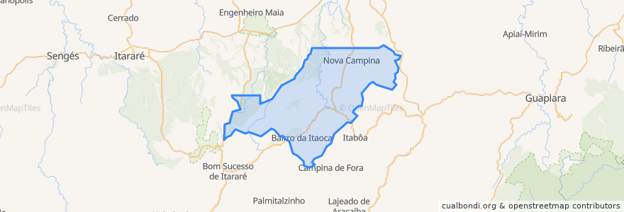 Mapa de ubicacion de Nova Campina.