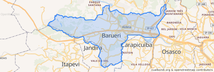 Mapa de ubicacion de Barueri.