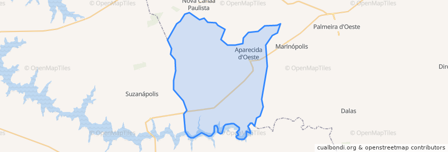 Mapa de ubicacion de Aparecida d'Oeste.