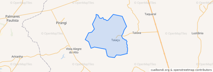 Mapa de ubicacion de Taiaçu.