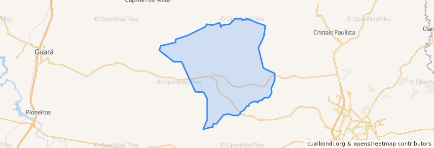 Mapa de ubicacion de Ribeirão Corrente.