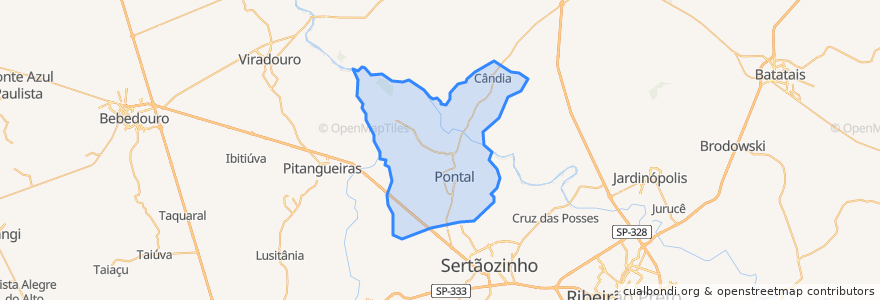 Mapa de ubicacion de Pontal.