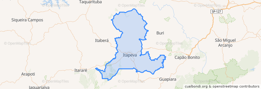 Mapa de ubicacion de Itapeva.