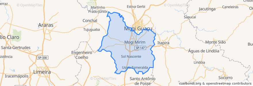 Mapa de ubicacion de Mogi Mirim.