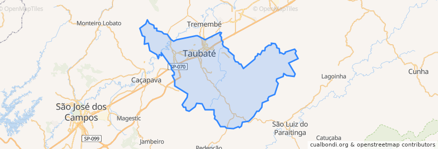 Mapa de ubicacion de Taubaté.