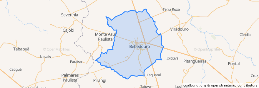 Mapa de ubicacion de Bebedouro.