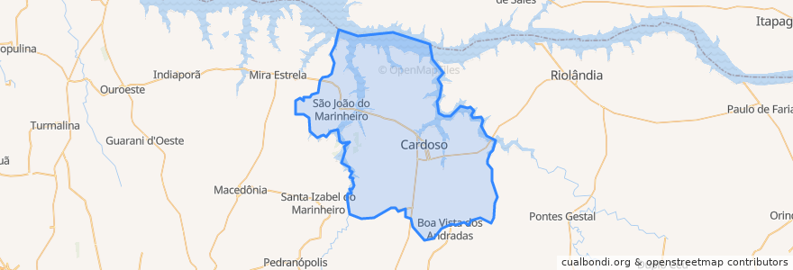 Mapa de ubicacion de Cardoso.