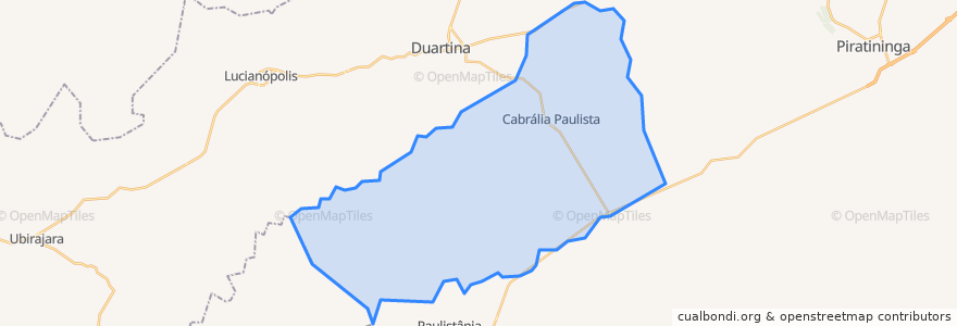 Mapa de ubicacion de Cabrália Paulista.