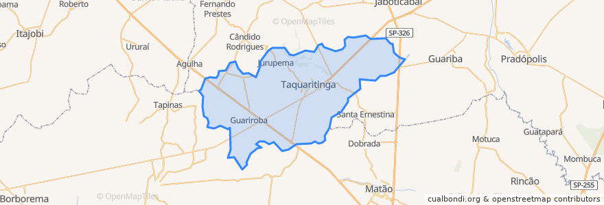 Mapa de ubicacion de Taquaritinga.