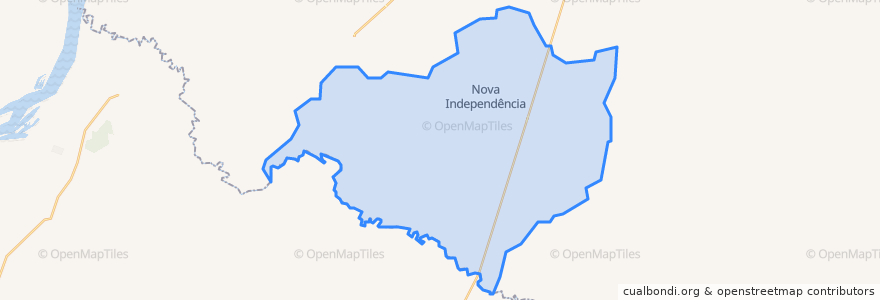 Mapa de ubicacion de Nova Independência.