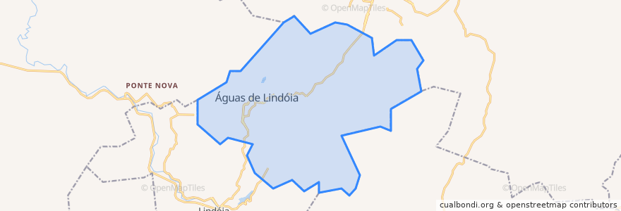 Mapa de ubicacion de Águas de Lindóia.