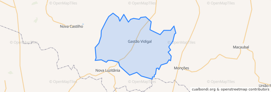 Mapa de ubicacion de Gastão Vidigal.